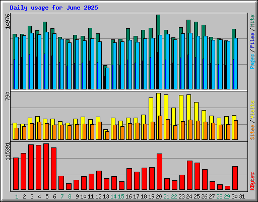 Daily usage for June 2025